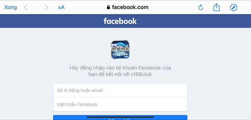 Đăng nhập CF68 bằng Facebook cũng là một cách được nhiều người sử dụng