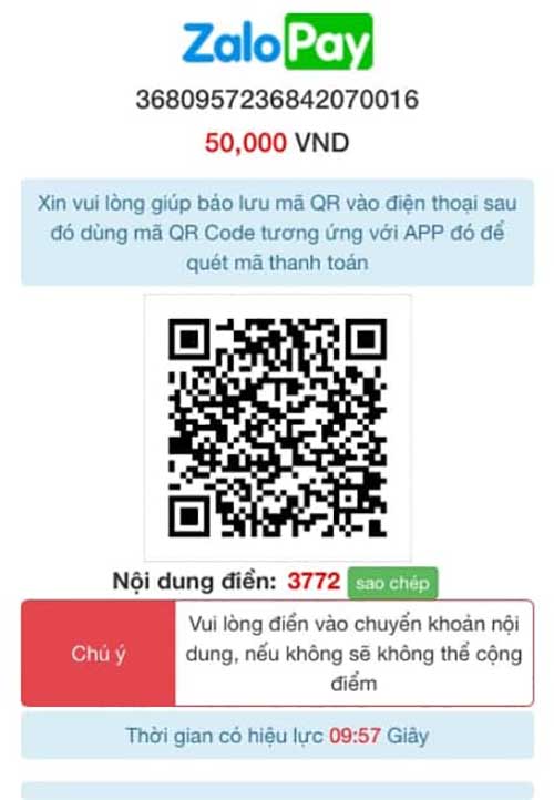 Hình minh họa một mã QR của Zalo Pay