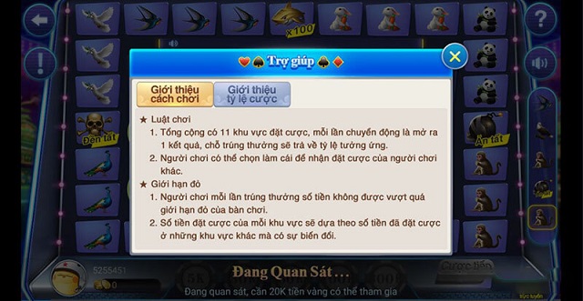 Luật chơi quay thú đổi thưởng Cf68 chi tiết